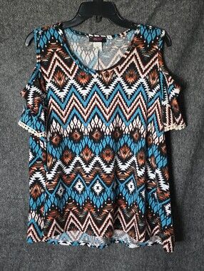 Krush Western Pattern Top - Size Large
